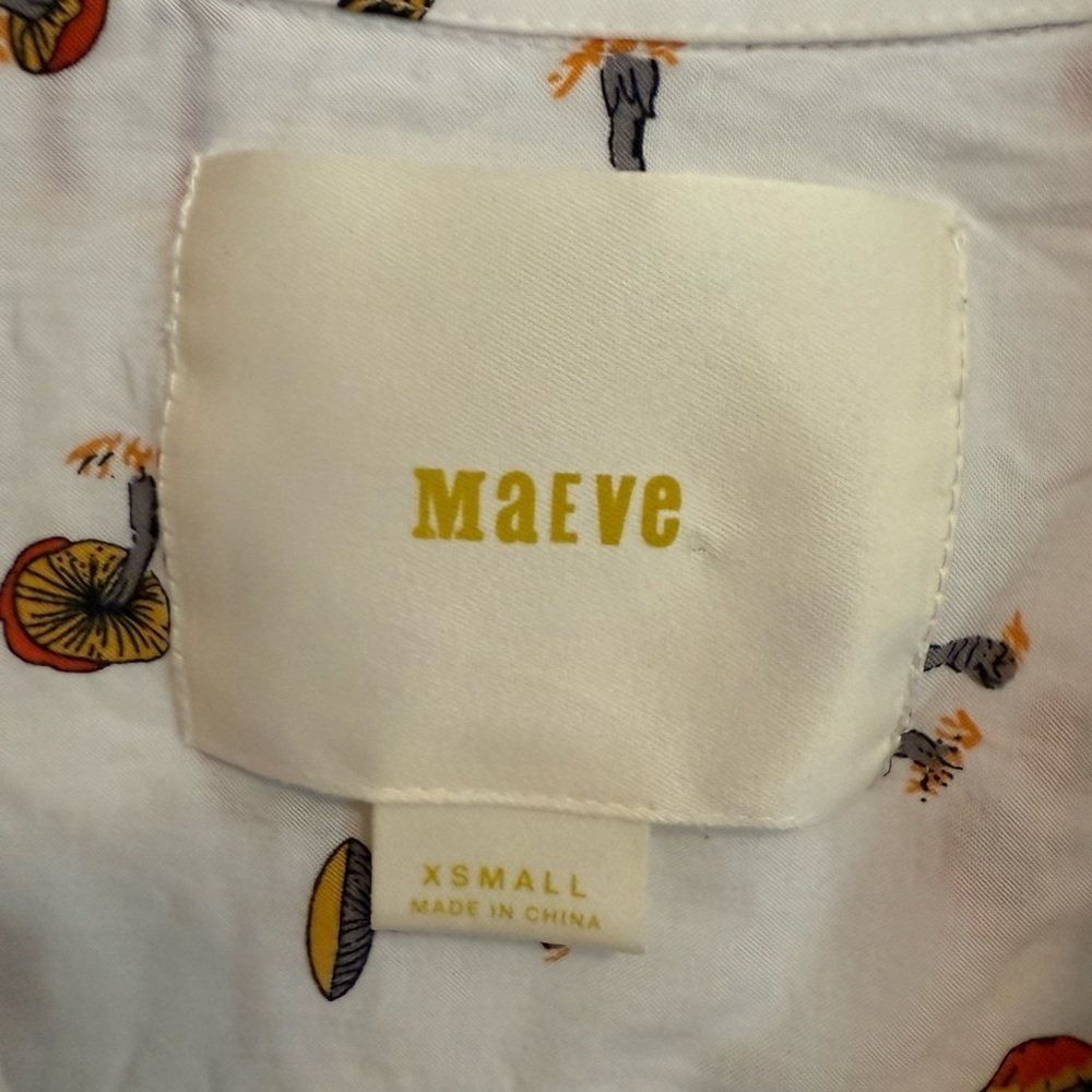 Anthropologie Maeve Matilda Toadstool Mushroom Buttondown Shirt XS - Picture 2 of 6